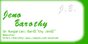 jeno barothy business card